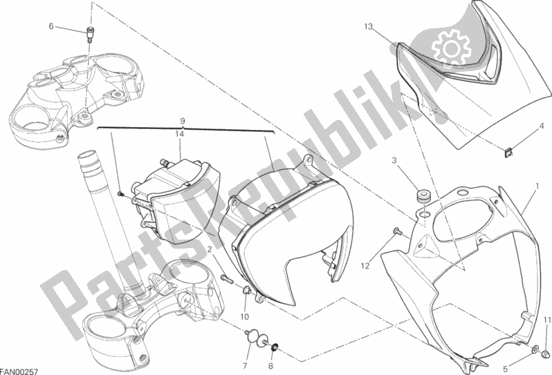 Todas las partes para Faro de Ducati Diavel FL Thailand 1200 2019